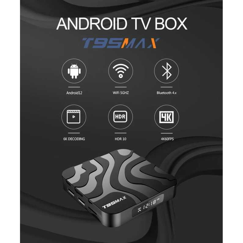 ▥ T95กล่องทีวี H618สูงสุด Android12 ALLWINNER 4Gb 32/64G 2G 16G 1G 8G BT 2.4G & 5G Wifi 4K HDR