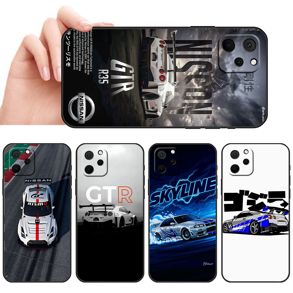 เคสTPUสีดําแบบนุ่มสําหรับเคสปรับแต่ง Huawei Nova Y61 SX37 nissan gtr