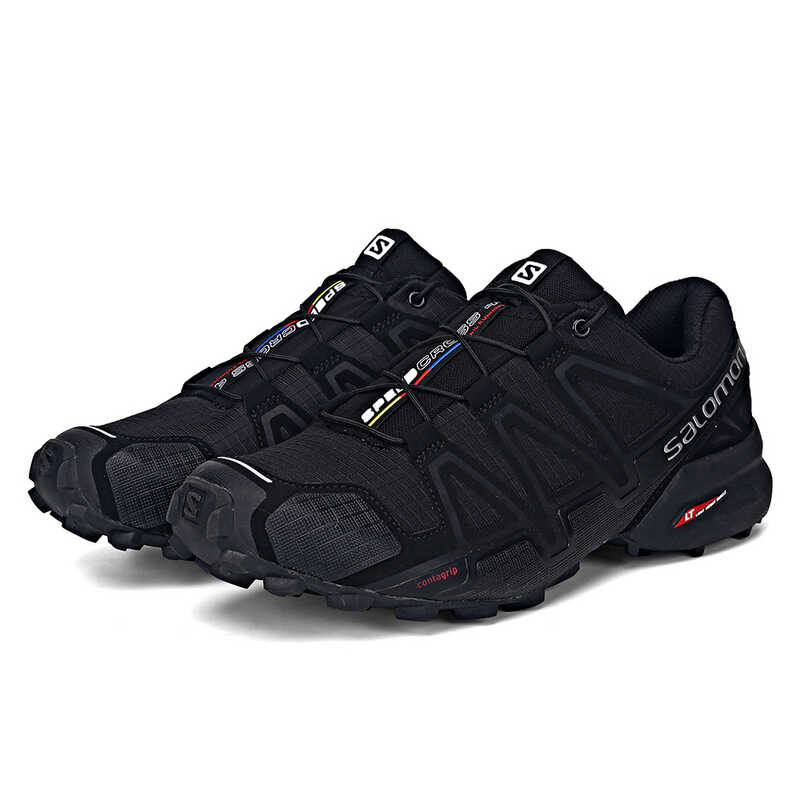 ❤ Original Salomon Speedcross 4 Outdoor Professional Hiking Shoes Full Black Trail Trekking Sne