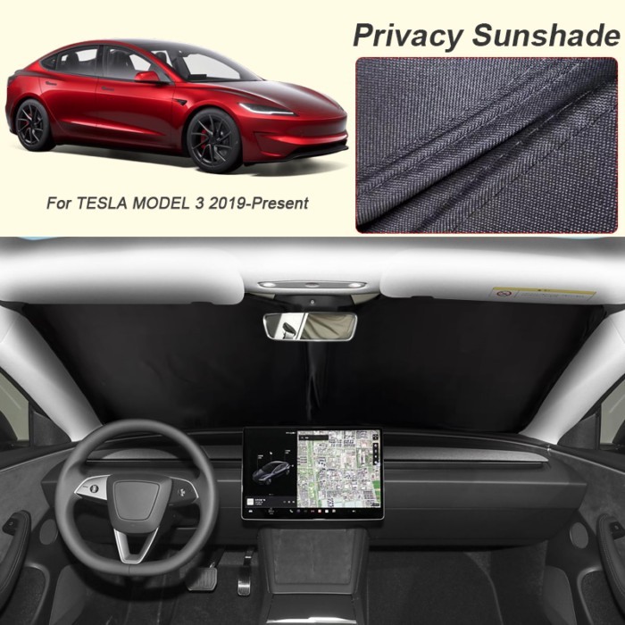 Car Black Window Privacy Sunshade For TESLA MODEL 3 2019-Present Auto Anti-UV Heat Insulation Prote