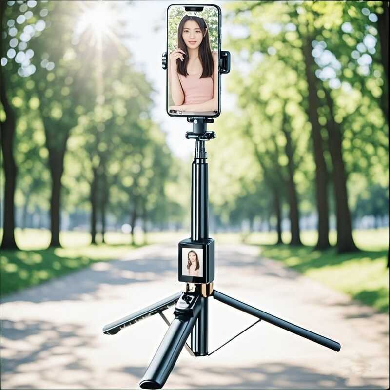 CL07 หน้าจอการฉายภาพ Selfie Stick จอแสดงผลแบบเรียลไทม์โทรศัพท์มือถือด้านหลัง Photo Handy เครื่องมือก