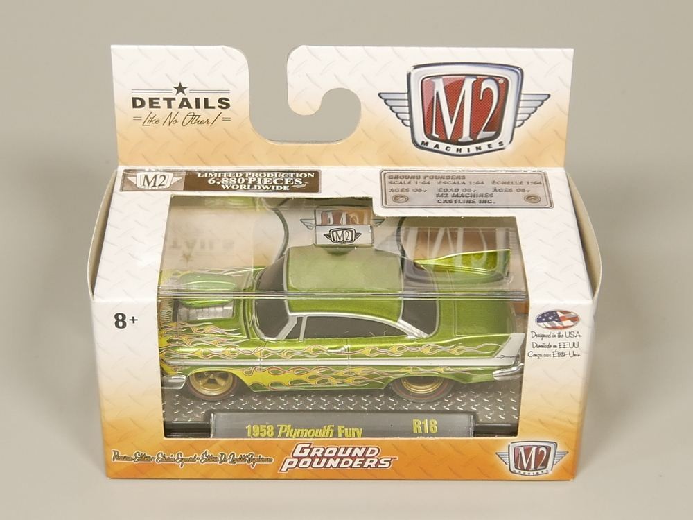 M2 หลอด 1: 64 1958 Plymouth Fury Plymouth Fury Plymouth Car Model Toy