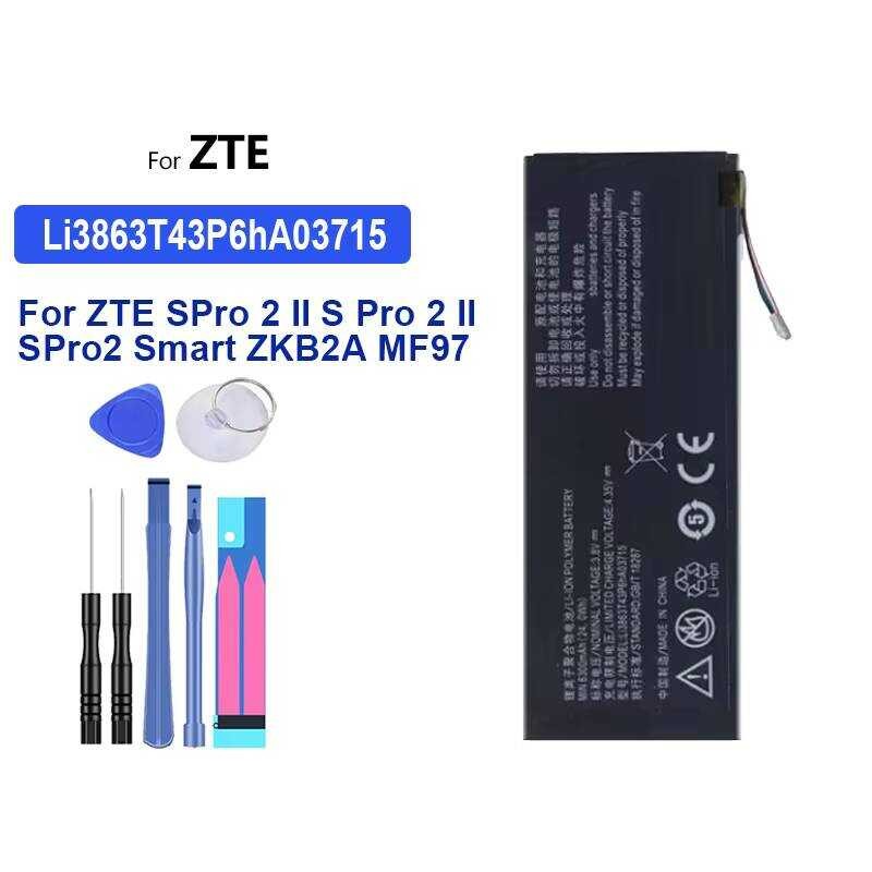 Battery Li3863T43P6hA03715 6300mAh For ZTE S Pro 2 II ZKB2A MF97 MF97B MF97V MF97G MF97W MF97E