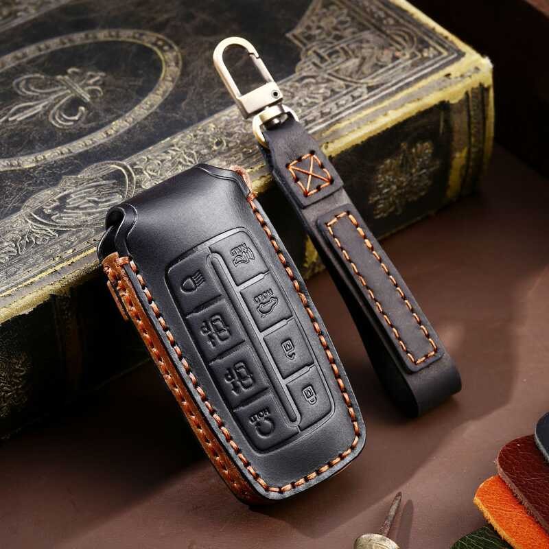 ที่หุ้มกุญแจรถเกาหลีเกาหลีเหมาะสําหรับ Genesis Genesis Genesis Key Cover เคสกุญแจหนังแท้