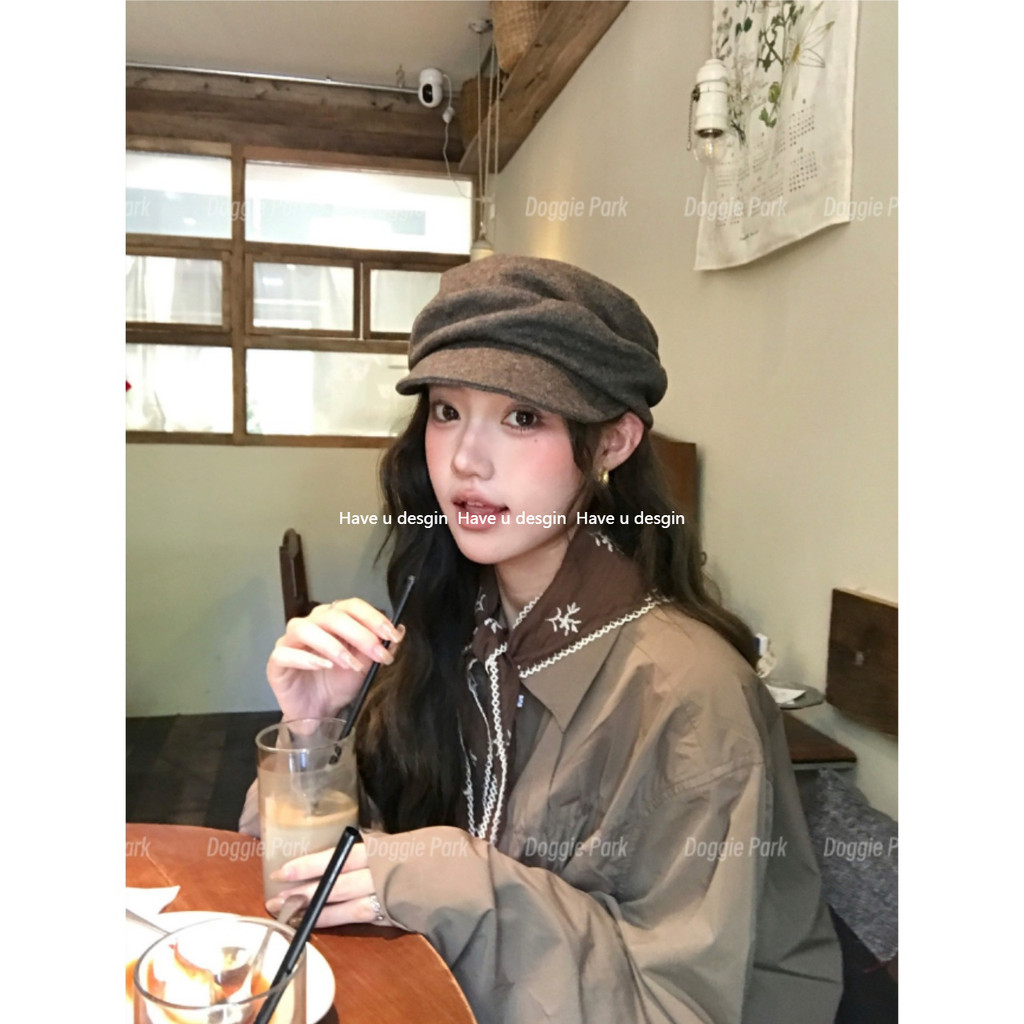 หมวก Newsboy スタイルยามาโมโตะ ไซส์เล็ก สำหรับฤดูใบไม้ร่วงและฤดูหนาว ทำจากขนสัตว์ ทรงคลาสสิก