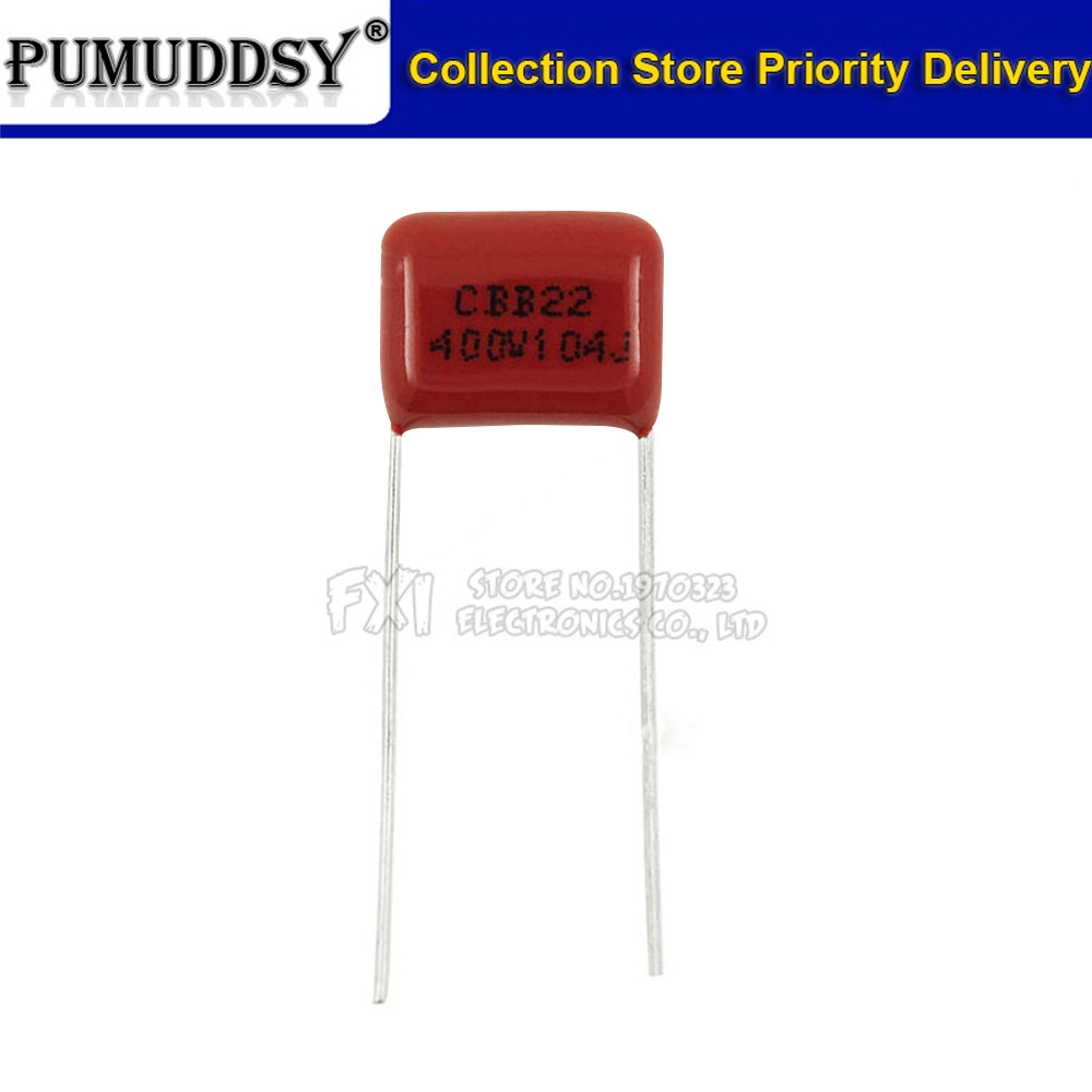 10PCS 400V104J Pitch 10 มม.0.1UF 100NF 400V 104 CBB ตัวเก็บประจุฟิล์มโพรพิลีนใหม่