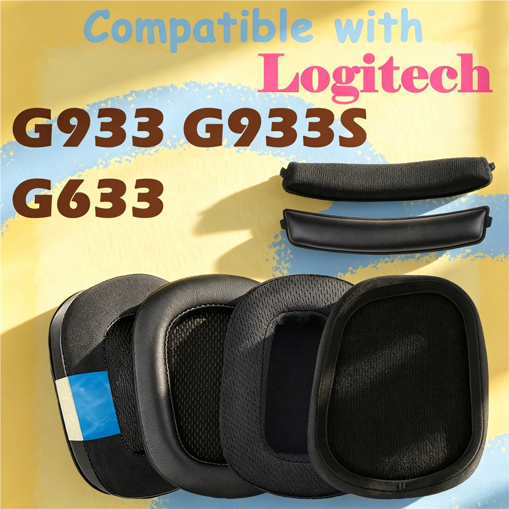 เหมาะสําหรับ Logitech G933 G933S G633 เปลี่ยนหูฟังฟองน้ําแผ่นรองหูฟัง