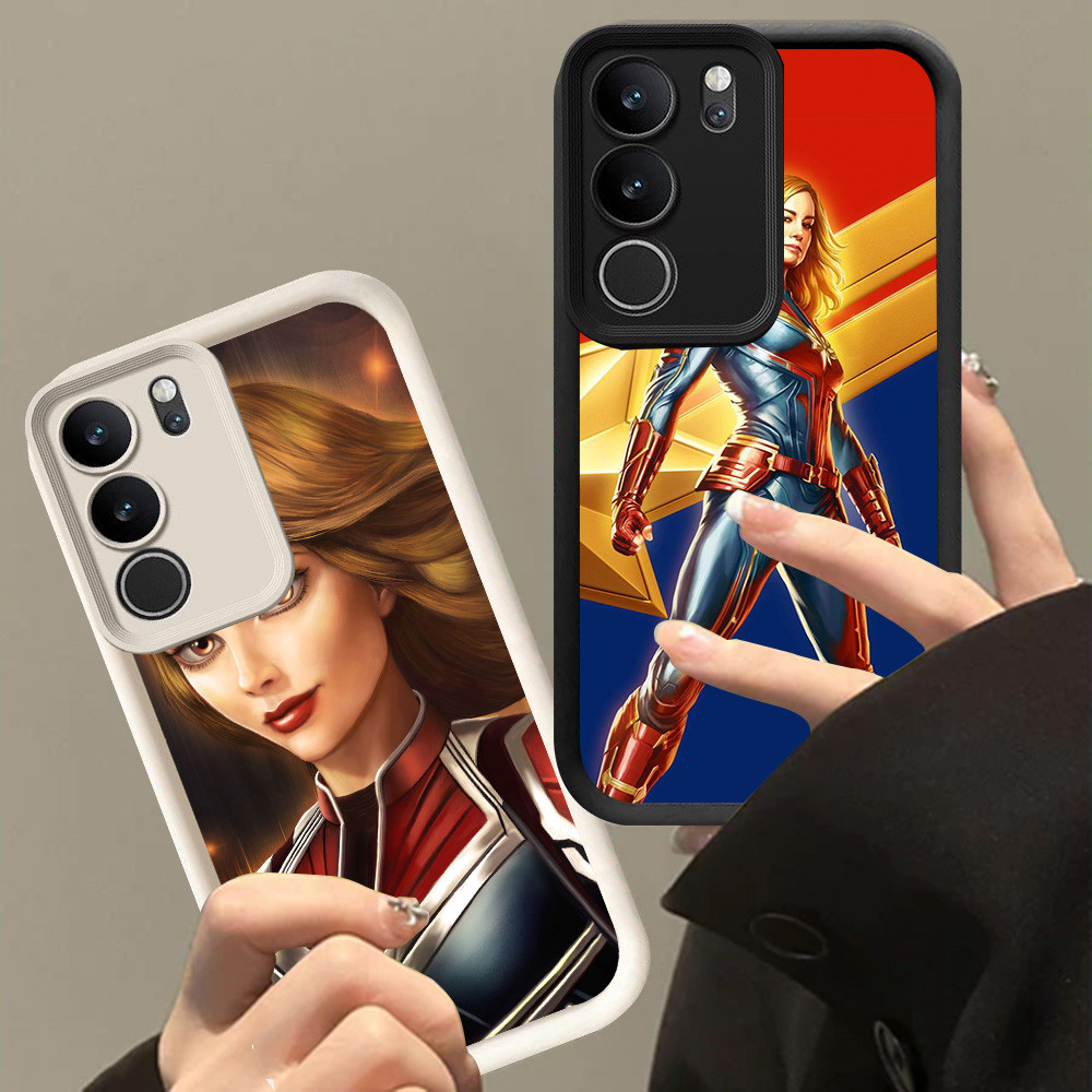 XI96 ปลอกกัปตันมาร์เวลสําหรับ VIVO Y19S Y300 T4 V50 Y29 Pro Plus Lite สีดําสีขาว