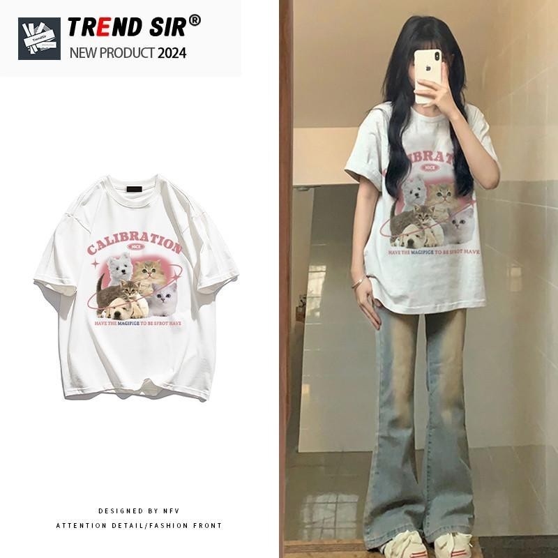 2024 TrendSirพร้อมส่งเสื้อยืดผ้าคอตตอน alphabettshirt เสื้อน่ารัก s-5xl