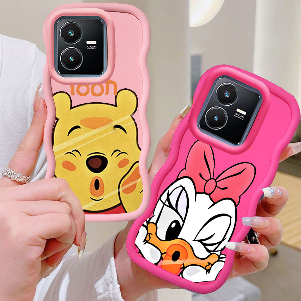 MERAH KL32 Donald Duck Pooh Casing สําหรับ VIVO Y28S Y22 Y28 Y22s Y35 2024 5G Case สีชมพู