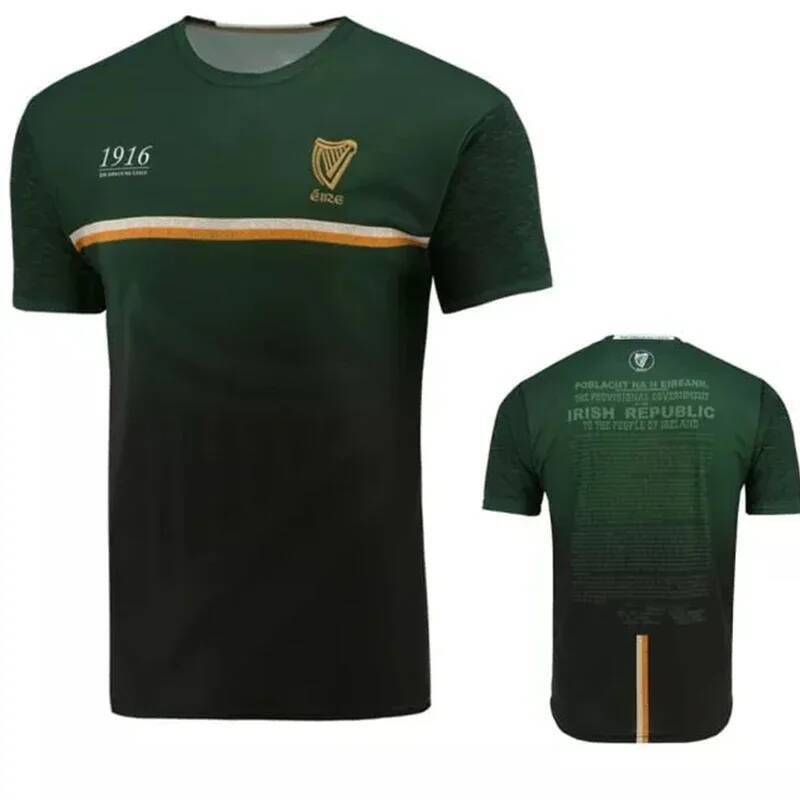 1916 Commemoration Jersey 3D พิมพ์กีฬาฟุตบอลเสื้อยืด Collins Commemoration Jersey Ireland ชายเสื้อคุ