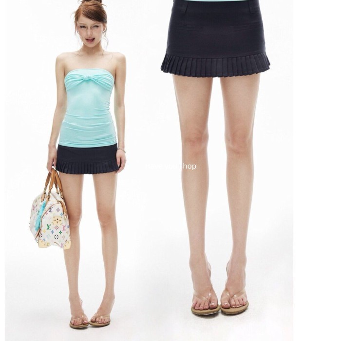 Have you shop Low-Waist Line Minimalist Waistless Micro-Expansion Organ จีบมาพร้อมกับกางเกงนิรภัยสะโพก-Packed กระโปรง
