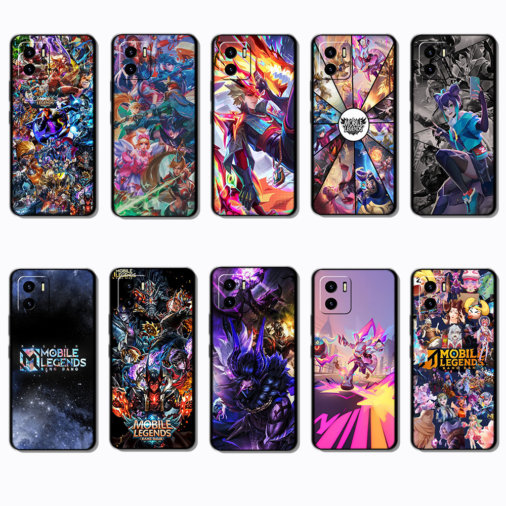 เคสโทรศัพท์สีดําแบบนุ่มสําหรับ Vivo Y15A Y15S T1 Y10 Y01 MLBB Cover