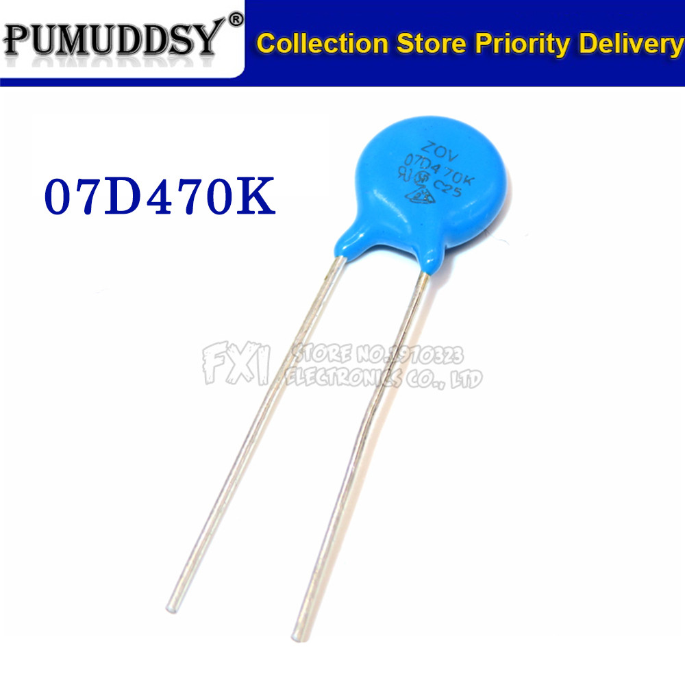 10PCS 07D470K Piezoresistor 7D470K 47V ตัวต้านทานไวรัส