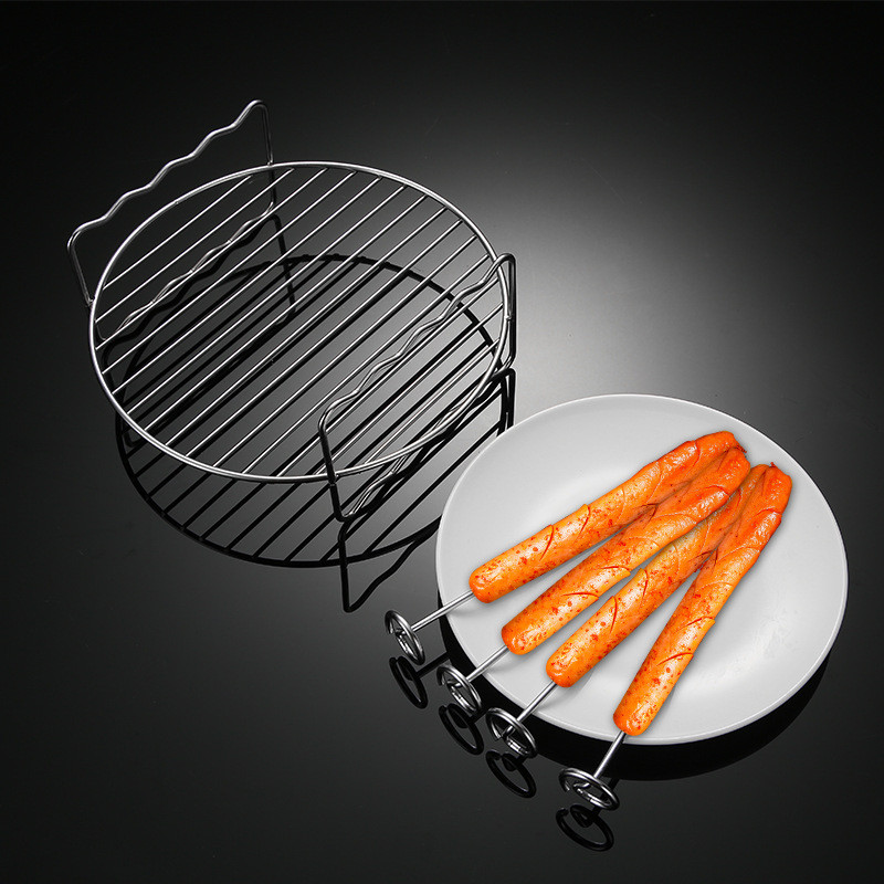 304 สแตนเลส 23 ซม. ชั้นย่าง Air Fryer อุปกรณ์เสริมเหมาะสําหรับ 3.2 QT-5.8 QT
