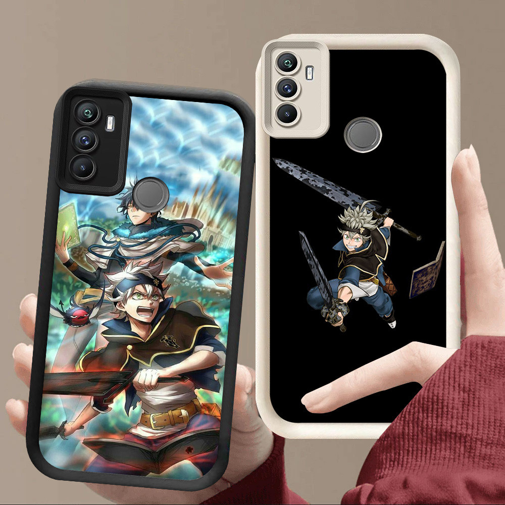 R96 Black Clover Casing สําหรับ OPPO A33 A53 Realme C17 7I A53S สีดําและสีขาว