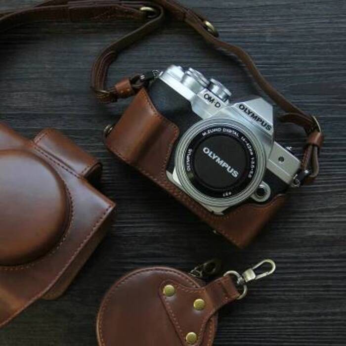 สูง Qaulit การ์ตูน PU หนังกล้องสําหรับ Olympus OMD EM10 Mark IV กล้องกระเป๋าแขนป้องกันพร้อม Strap926