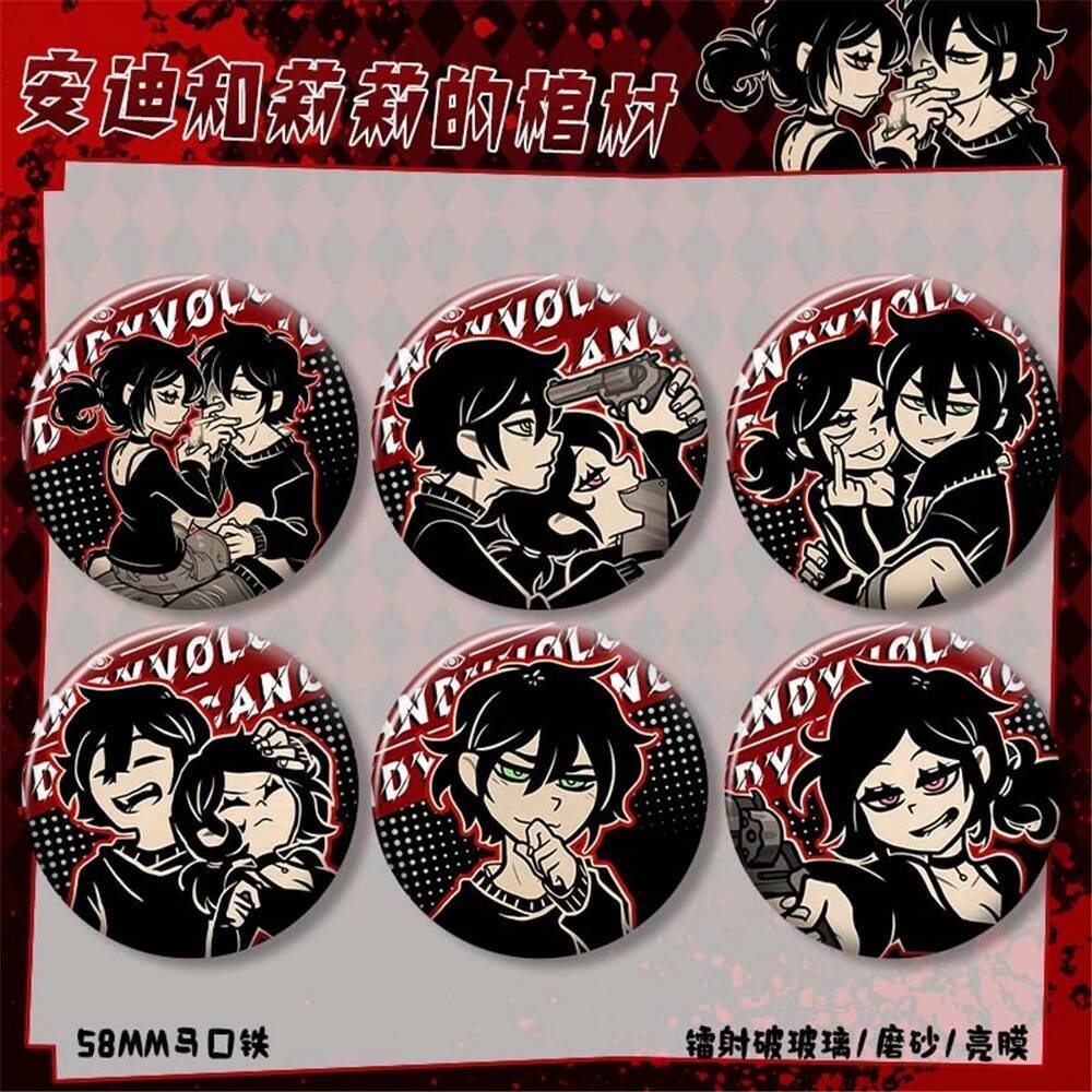 เกมโลงศพของ Andy และ Leyley คอสเพลย์ COSTUME Badge Pin SPTE Tinplate เข็มกลัดฮาโลวีน Prop Xmas