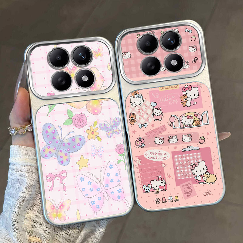 เคสสําหรับRedmi Note 15 Note 15 Pro Note 15 Pro Plusหน้าต่างขนาดใหญ่Matteขั้นสูงเคสโทรศัพท์สุนทรียศาสตร์ผีเสื้อที่มีสีสันและแมวน่ารักรูปแบบออกแบบใหม่ ‌