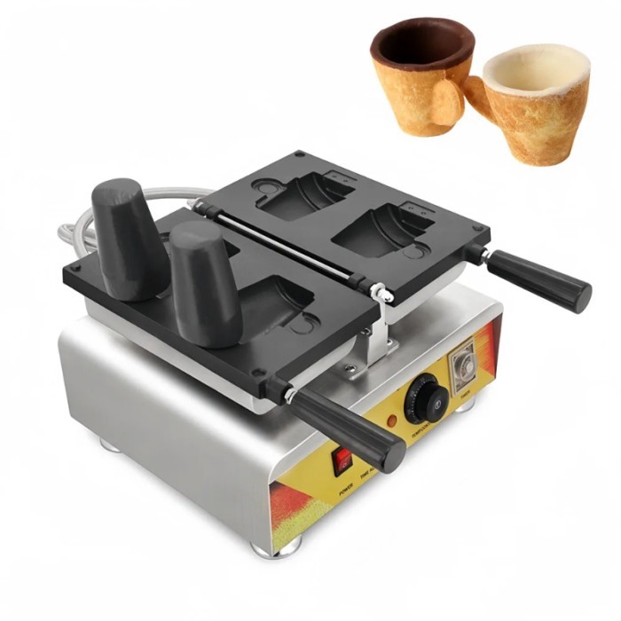 Hot Sale Cup Shape Waffle Maker 2PCS Eidble Coffee Cup Waffle Baking Pan Snacks Wafer Maker Machine