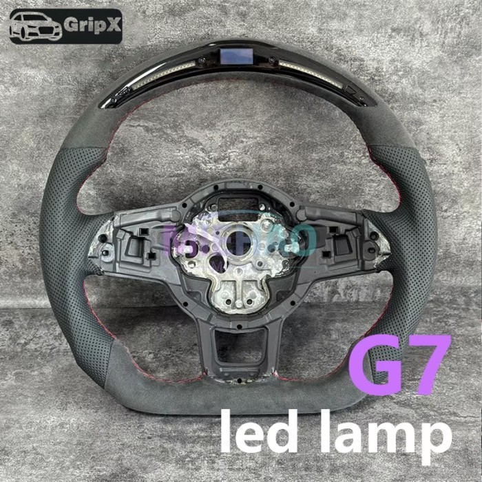 Suitable for golf steering wheel 7 7.5 GTI MK7 multi-color stitched leather steering wheel with LED