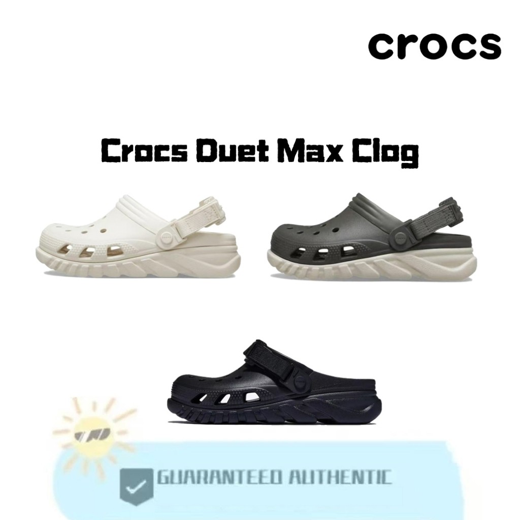 ♞,♘รองเท้า Crocs Duet Max Clog สะดวกสบายและหลากหลายรองเท้า KHF