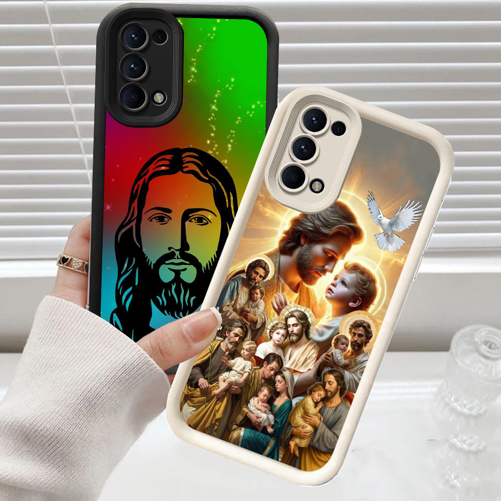 CH4 Jesus Soft Casing สําหรับ OPPO F19 A72 A95 A92 F19s A52 เคสป้องกัน