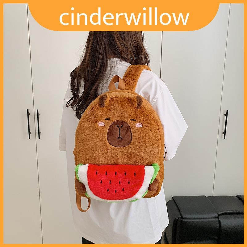Pattern Watermelon Kids Backpack พร้อมวัสดุตุ๊กตานุ่มและที่เก็บของภายในสําหรับโรงเรียนลําลองและใช้