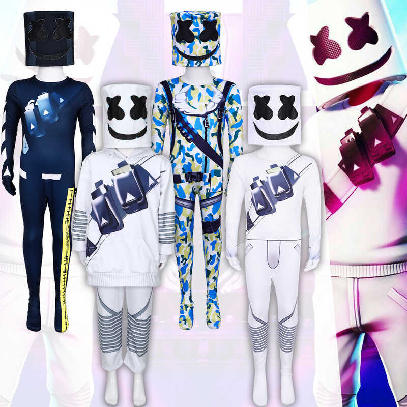 ชุดสเวตเตอร์ DJ Marshmello Halloween คอสเพลย์สไตล์ EDM