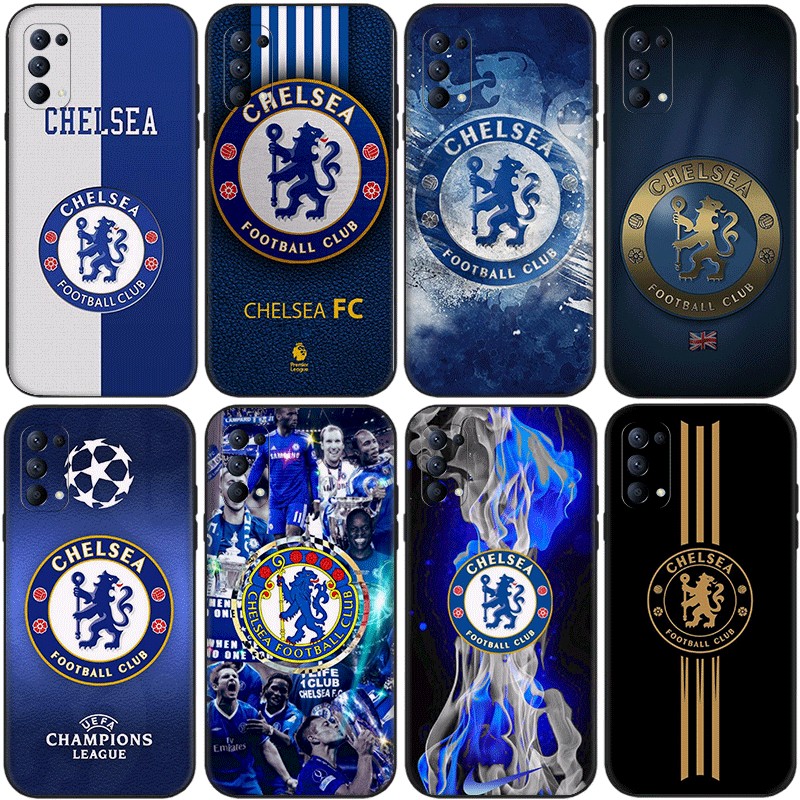 Chelsea Club โลโก้สําหรับ OPPO Reno 5 Lite 5K 8T 7Z 7 lite TPU Spot พลาสติกสีดํากรณีนุ่ม