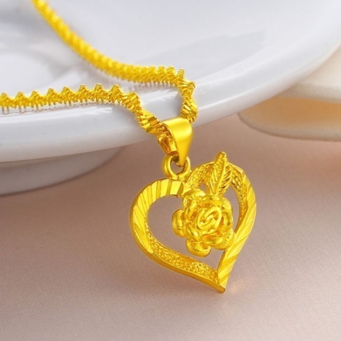 9999 24k real gold necklace women's real gold necklace pendant gold necklace women's jewelry fa CRX