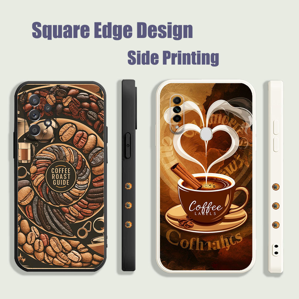 ปลอกสําหรับ Vivo Y20i 12A Y12s Y11s Y1S Y91/Y93/Y91i/Y95 Y91C Y15ACCCCCoffee ขนมแฟชั่นศิลปะสีน้ําตาล