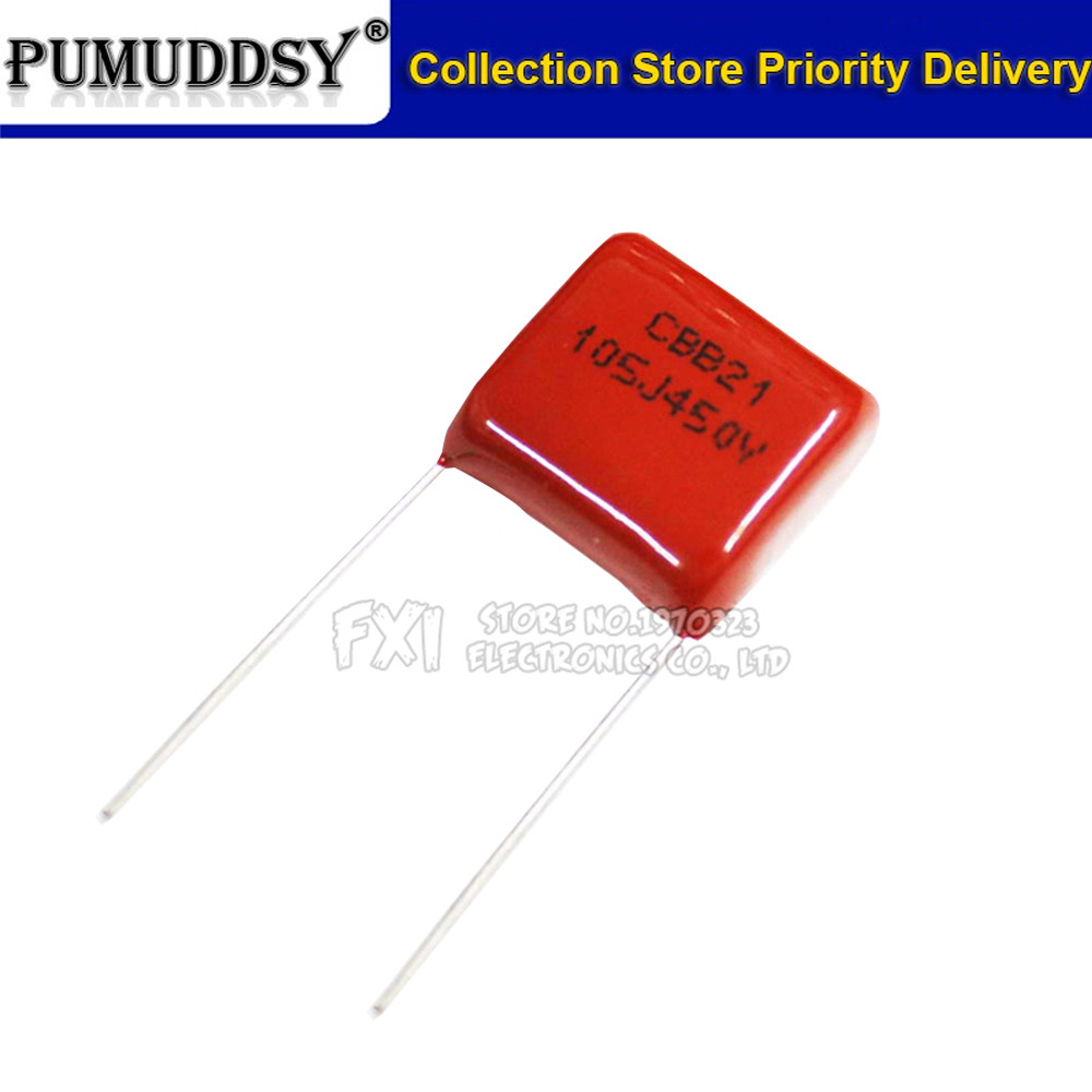 10PCS 1uF 450V CBB Polypropylene ฟิล์มตัวเก็บประจุพิทช์ 15 มม.105 450V 1uF ใหม่