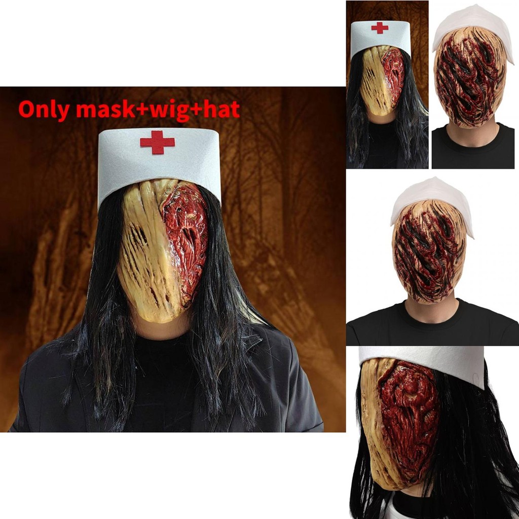 Silent Hill Nurse Latex เครื่องแต่งกายหน้ากากสําหรับคอสเพลย์และตกแต่งฮาโลวีน