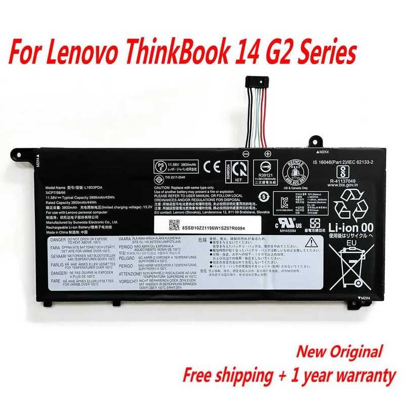 ▥ แบตเตอรี่แล็ปท็อป L19l3pda L19c3pda L19d3pda ใหม่สำหรับ Lenovo Thinkbook 14 G2ชุด Sb10z21196