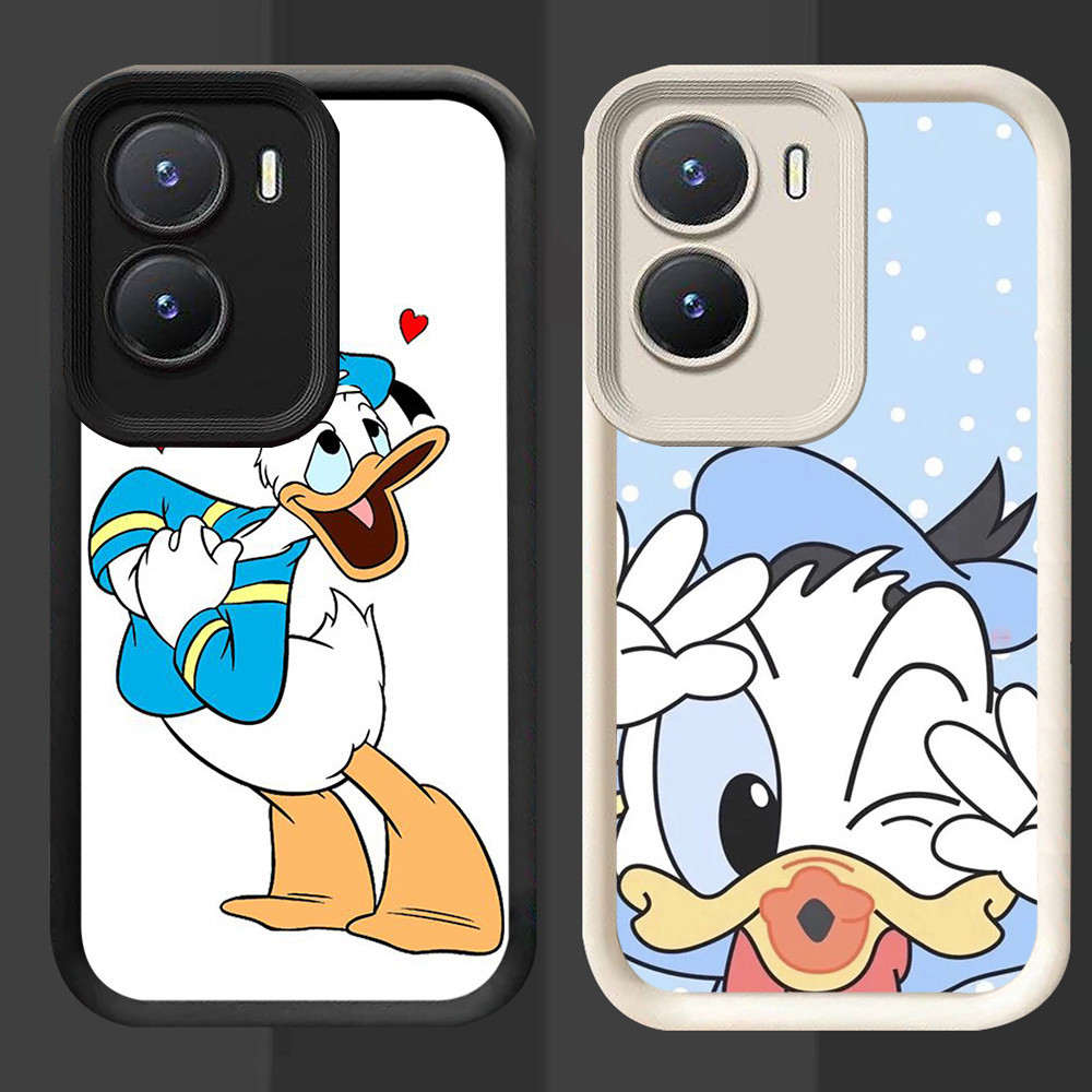 R59 โดนัลด์ดั๊กปลอกสําหรับ VIVO Y15s Y22 Y35 Y15a Y22s 5G สีดําและสีขาว