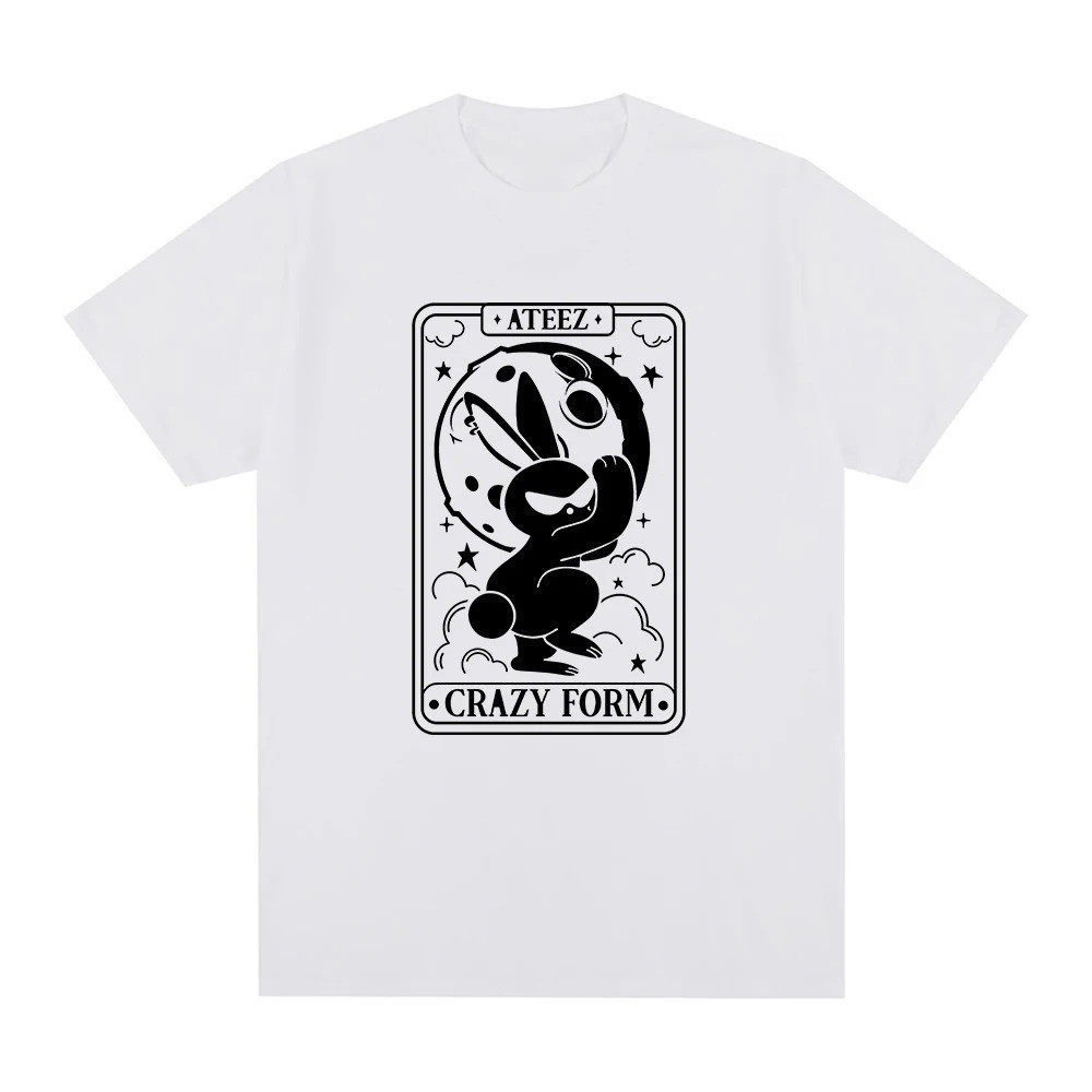 T-Shirt  Ateez ทํางาน T เสื้อแฟชั่นผู้ชาย Harajuku ตลก Retro Mito Crazy รูปแบบ Tshirt Unisex คุณภาพ