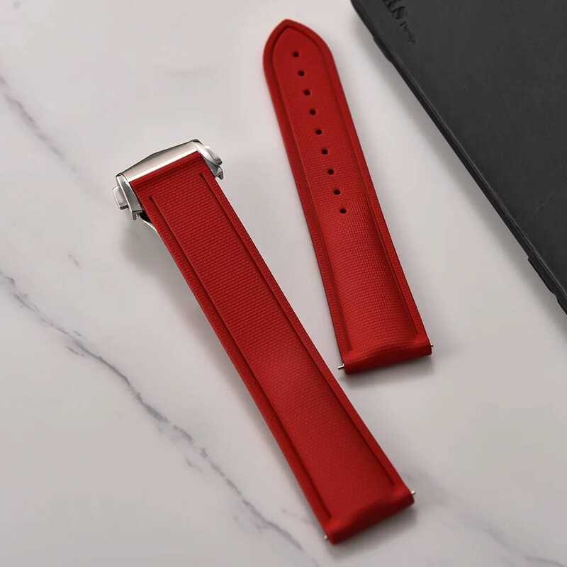 C MZDTI FKM Rubber For Seamater Swatch Watch Strap 20Mm21mm22mm Folding Buckle Waterproof Watchband