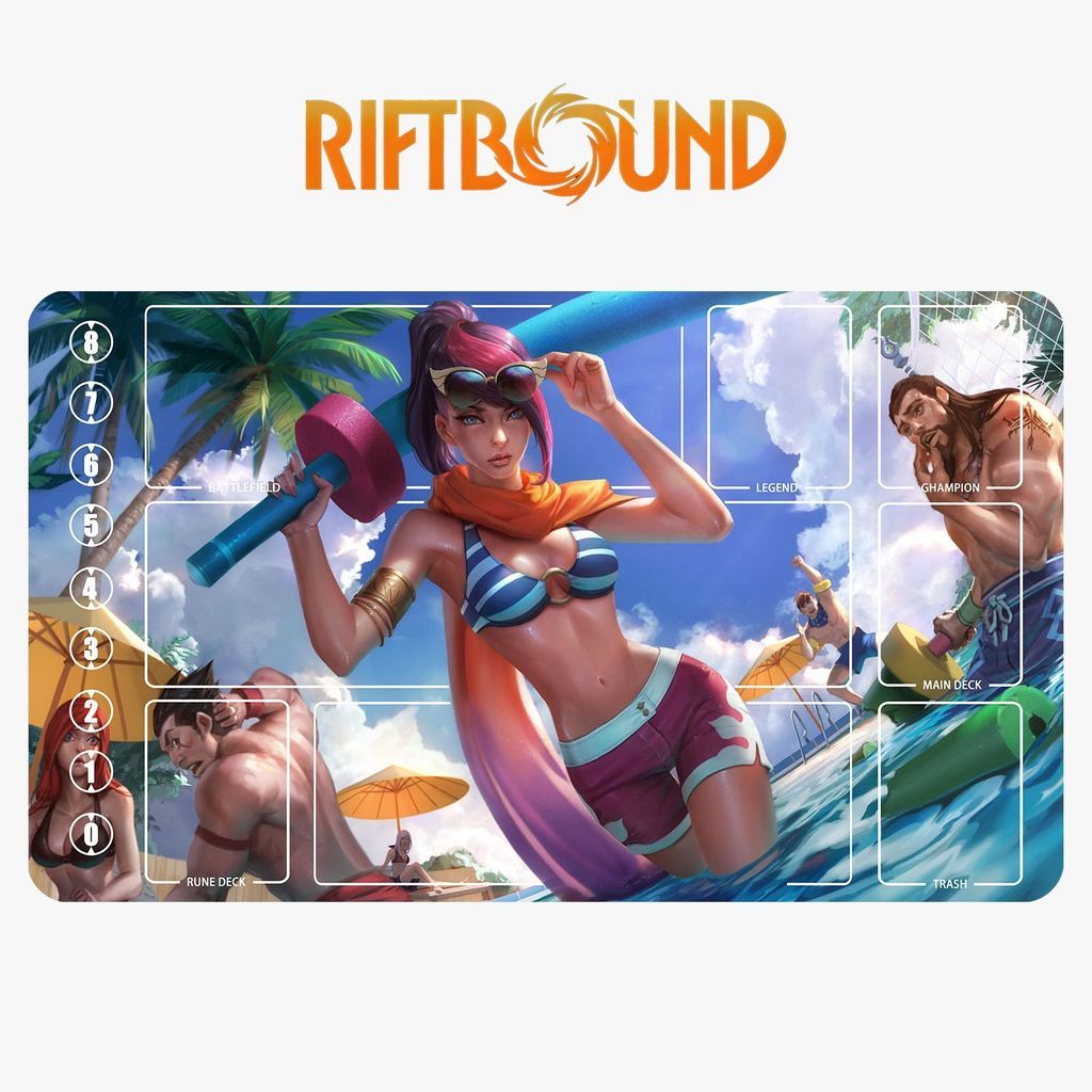 เสื่อการ์ด League of Legends Runes Battlefield, แผ่นรองการ์ด Warriors Sword Princess Fiona, แผ่นรองการ์ดซักได้แบบล็อคได้