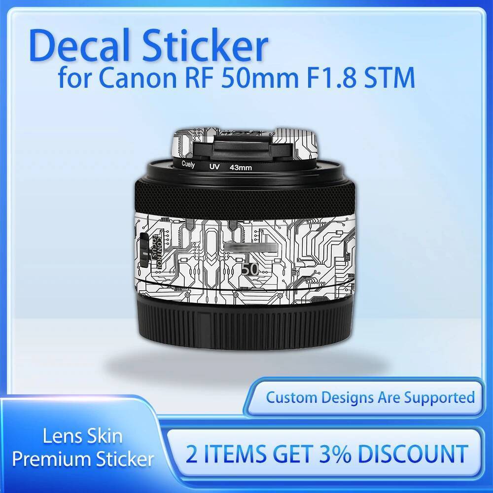 RF50f1.8 รูปลอกสําหรับ Canon RF 50 มม.F1.8 STM เลนส์ผิวรูปลอก RF 50f1.8 ฟิล์มป้องกันฟิล์มผิวห่อครอบค