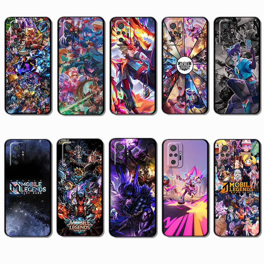 เคสโทรศัพท์สีดําแบบนุ่มสําหรับ Xiaomi Redmi Note 10 Pro 10 Pro Max Poco X3 GT MLBB Cover