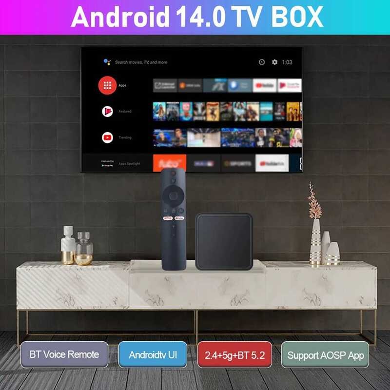 ▥ MYSTB Proกล่องทวandroid 14 ATV H313 Quad Core 5G Dual Wifi 8K 4K Media Player TB 5.2