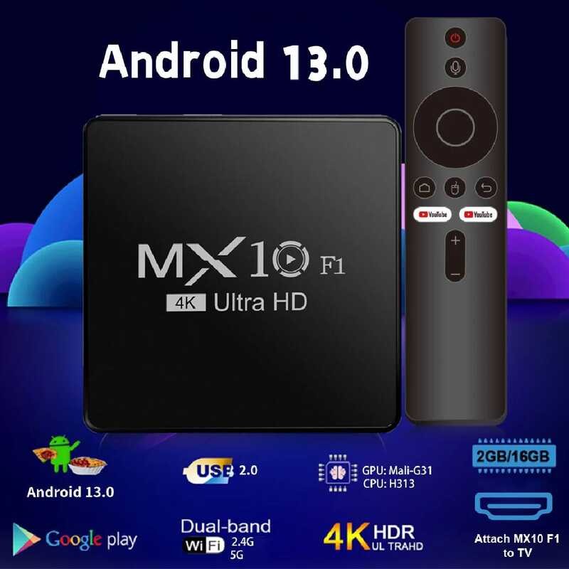 ▥ กล่องทีวี Mx10 F1 2Gb 16Gb Wi-Fi 2.4G + Bt5.0 ตัวเลือกกล่องทีวี Set-Top ยอดนิยมที่สุด Android