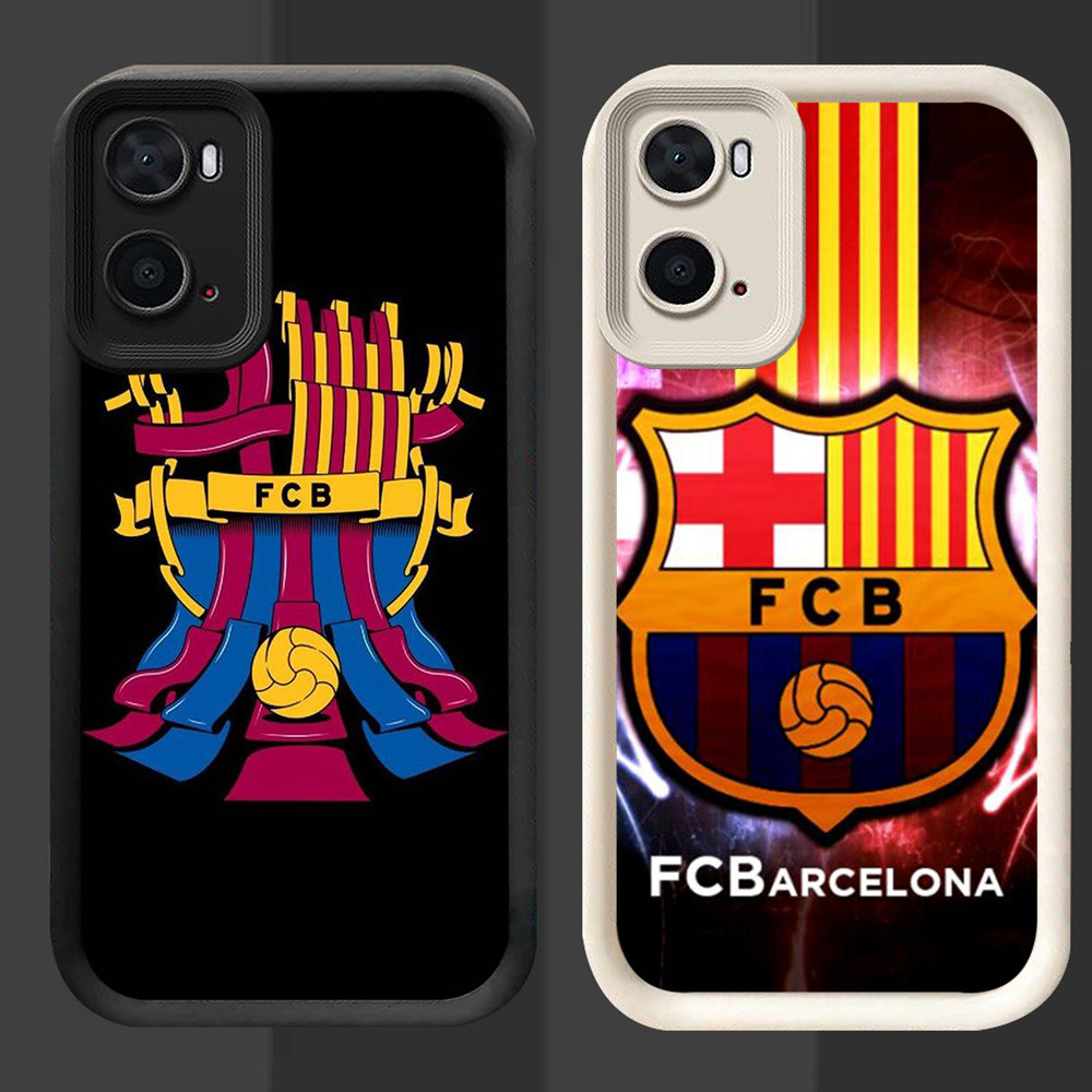 R90 Barcelona FC Casing สําหรับ Realme A77 A77s A96 Realme C33 9i สีดําและสีขาว