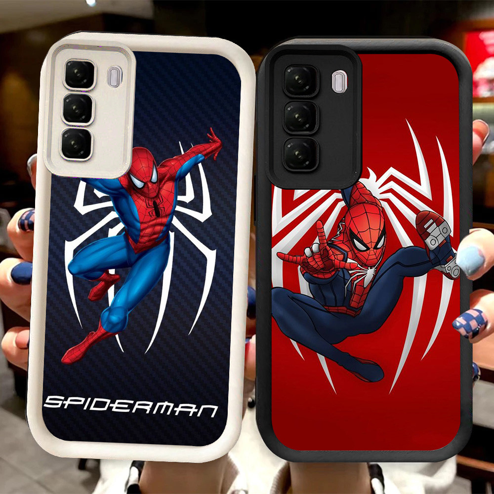 R73 Spiderman Casing สําหรับ Infinix HOT 50 50i 60 60i Pro Plus 5G สีดําและสีขาว