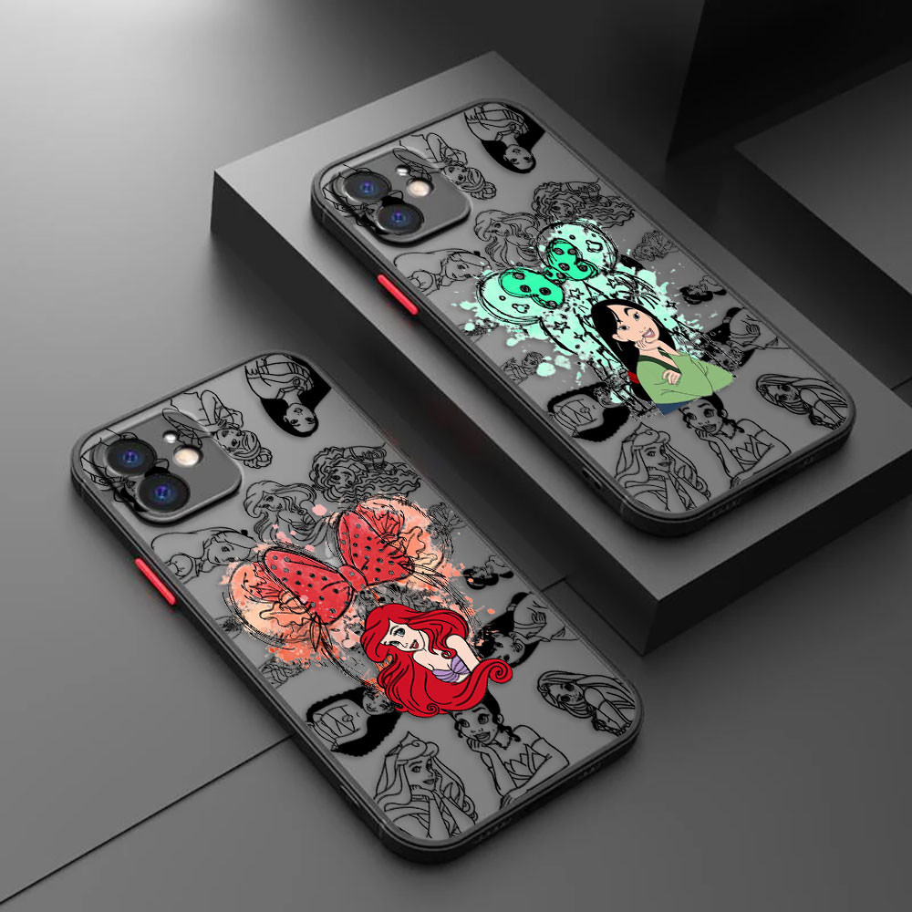 Disney Princess Mulan Ariel Matte Shock Proof ผิวรู้สึกเคสโทรศัพท์ Matte Shock Proof ผิวรู้สึกเคสโทร