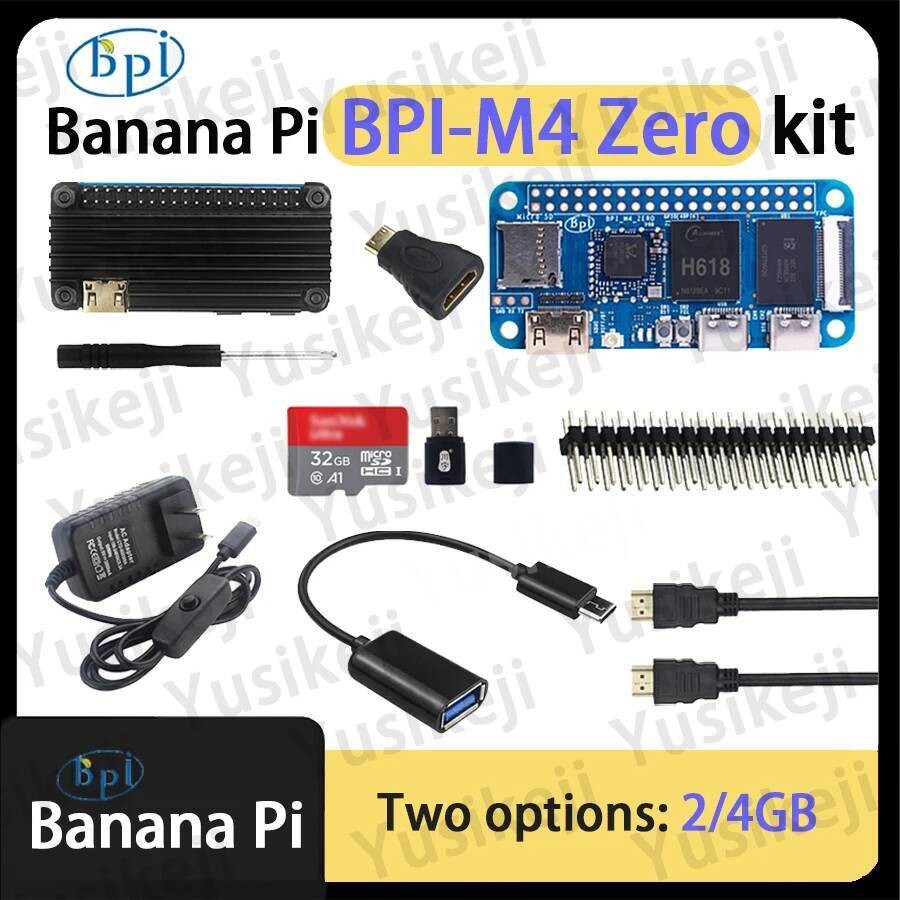 Banana Pi BPI-M4 Zero kit 2/2G LPDDR4 RAM 32/8G eMMC Allwinner H618 Quad-core Cortex-A53 ARM Mail G3