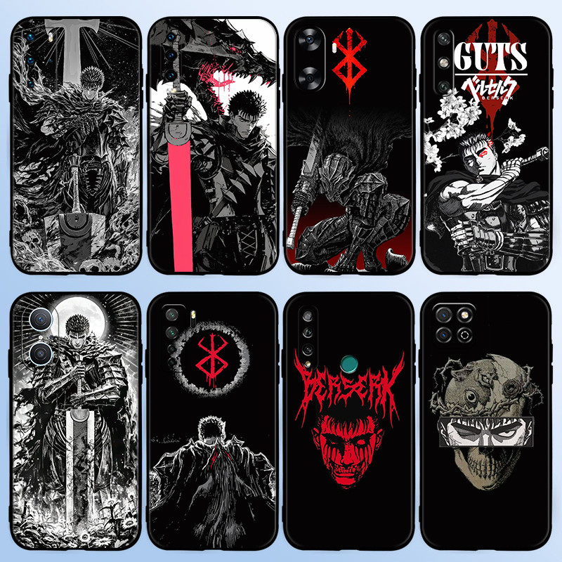 R-4 การ์ตูนเย็นอะนิเมะ berserk สําหรับ Huawei Y9A Y5 Y6S Y6 Pro Prime TPU นุ่มสีดําป้องกันกรณี
