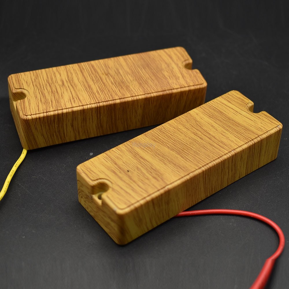 1 PC 2-Hole Bass กีตาร์ Pickup 5 String Double Coil Humbucker Pickup เซรามิคแม่เหล็กไม้สี