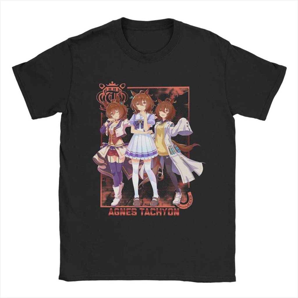 Agnes Tachyon Uma Musume อะนิเมะ T เสื้อสําหรับชายผ้าฝ้าย 100% ตลกเสื้อยืดคอกลม Tee เสื้อแขนสั้น Original